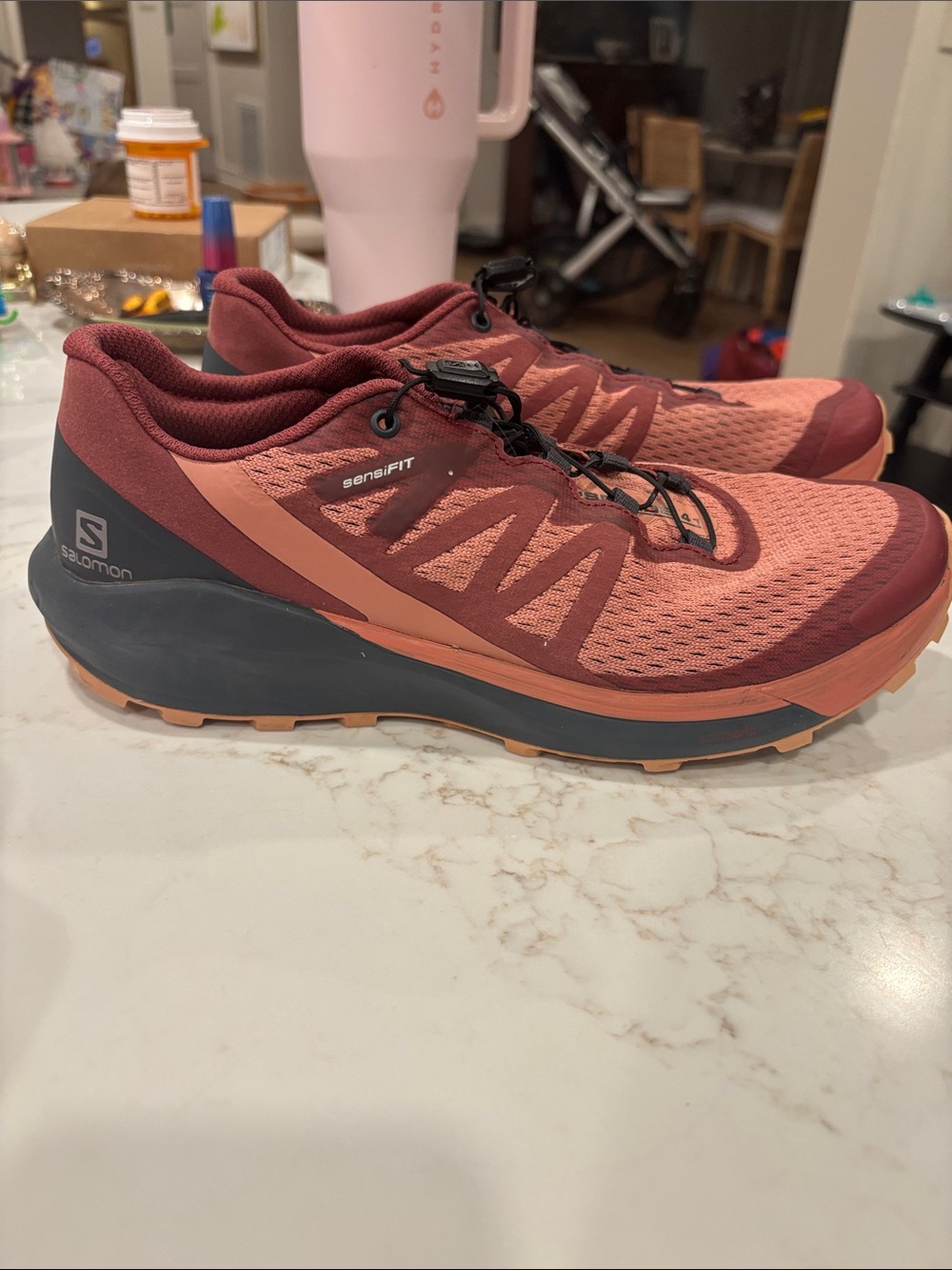 Salomon Women’s Maroon and Peach Trail Running Shoes